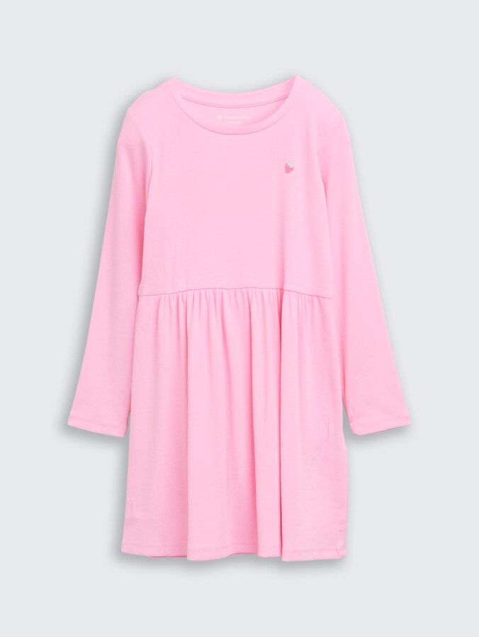 Mini dress with ribbed texture by Mini Girls, lovely pink