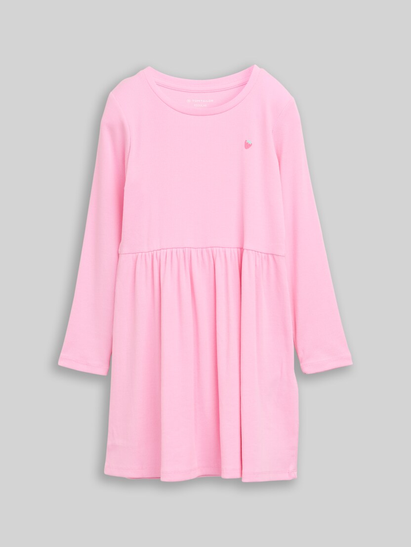 Mini dress with ribbed texture by Mini Girls, lovely pink