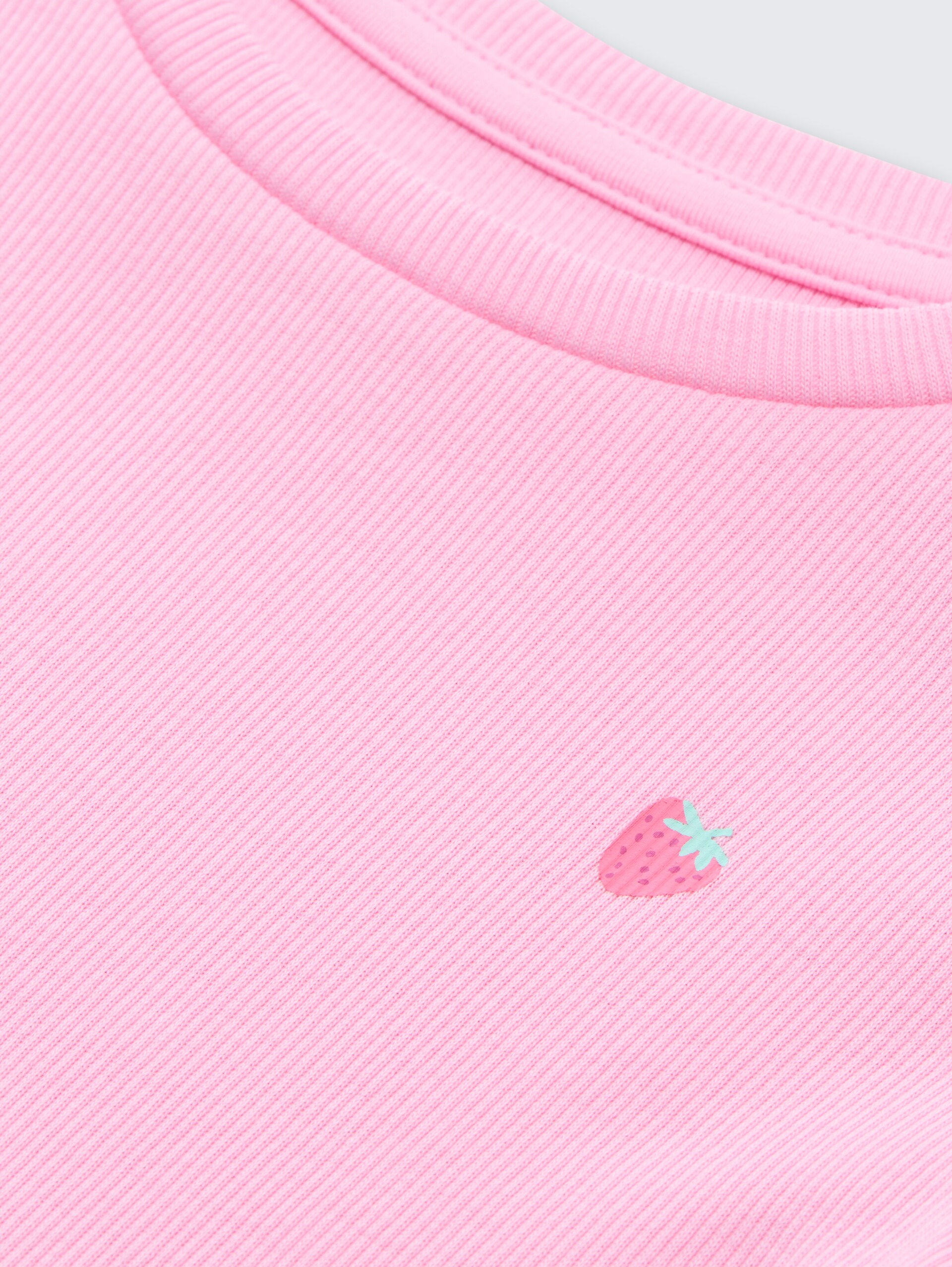 Mini-Kleid mit Rippstruktur - lovely pink - Detail-Model-Ansicht