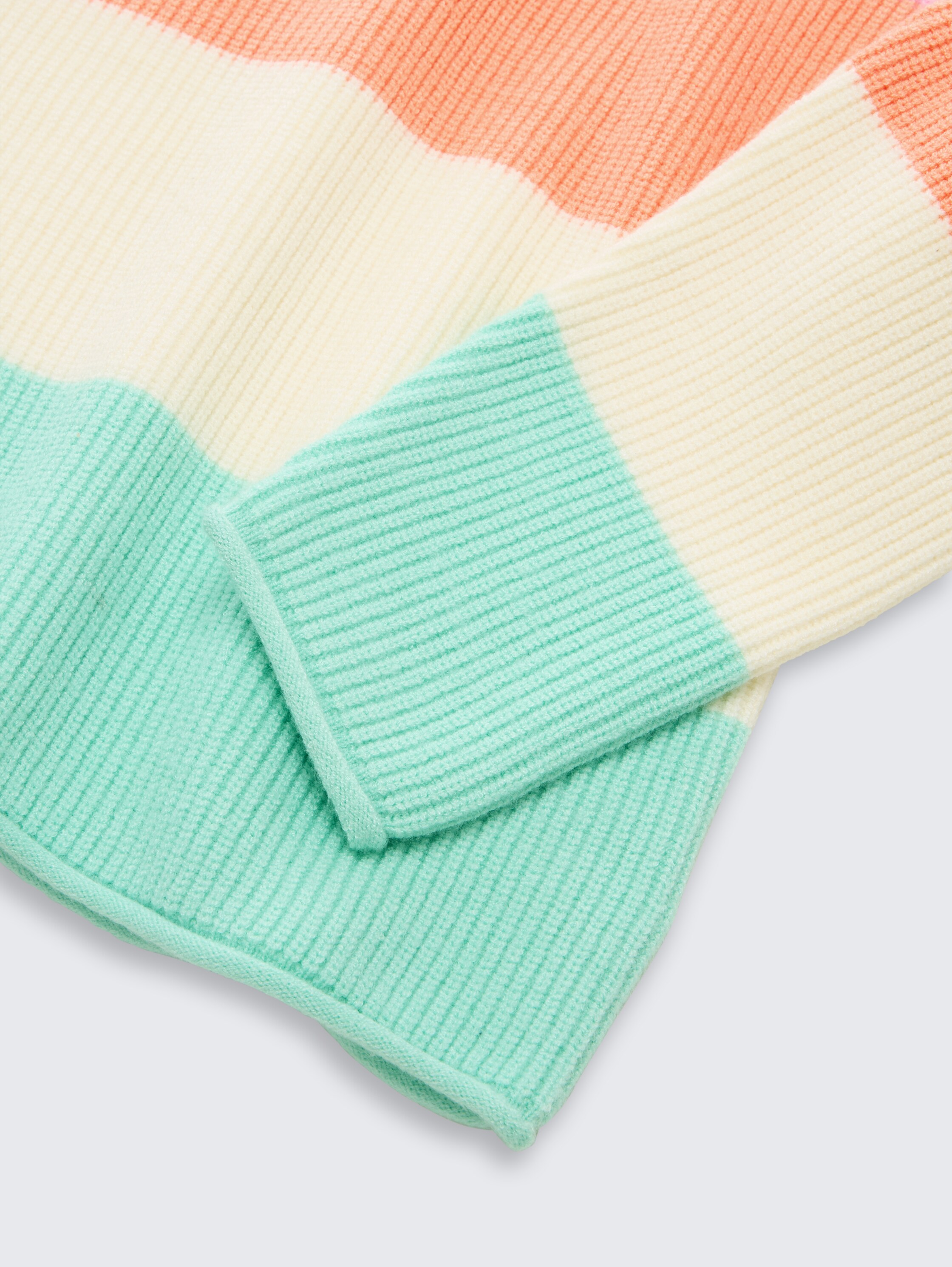 Cropped gebreide trui met ronde hals - very_big_multicolor_stripe - 