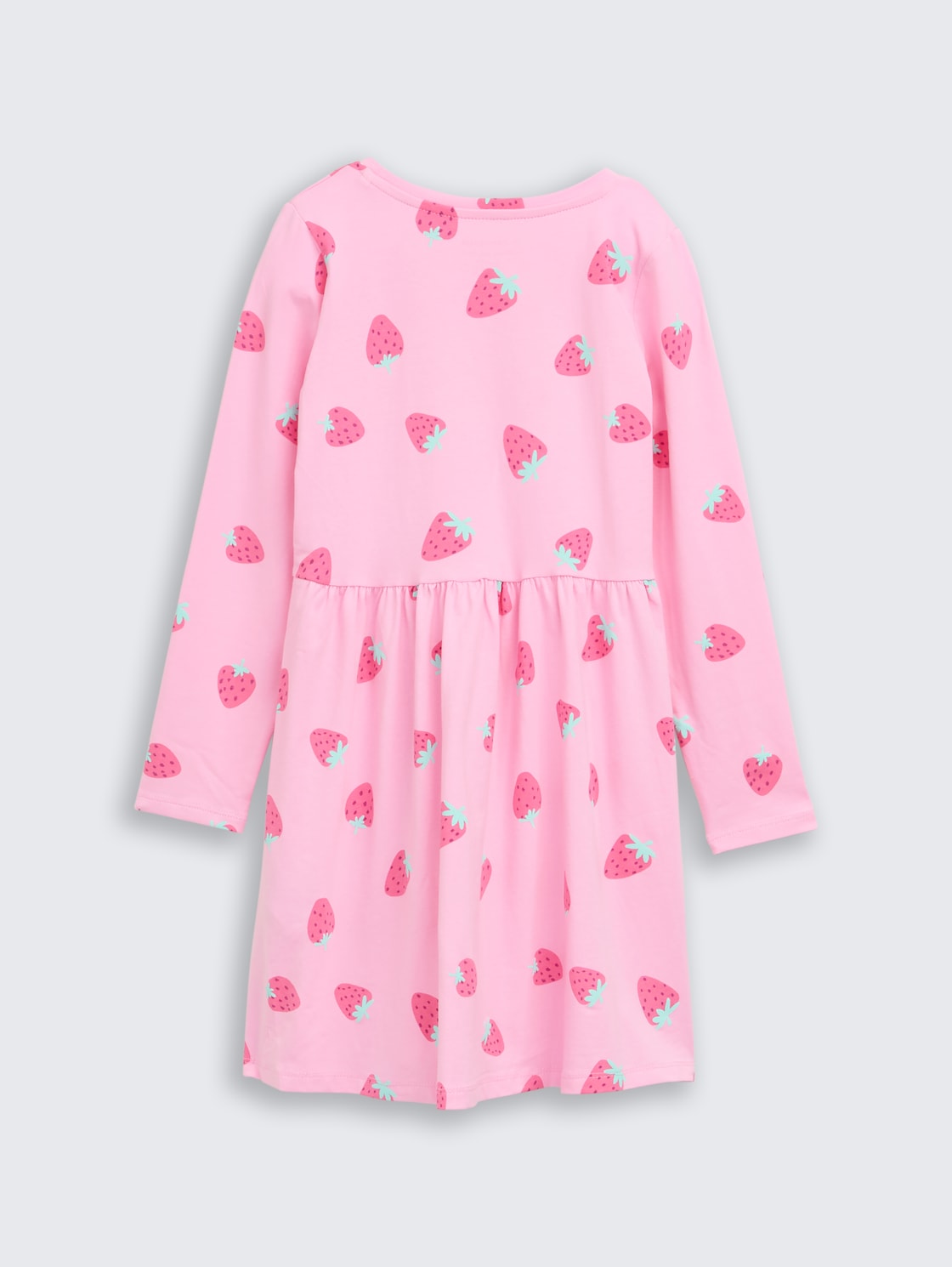 Mini-Kleid aus Jersey - big pink strawberry print