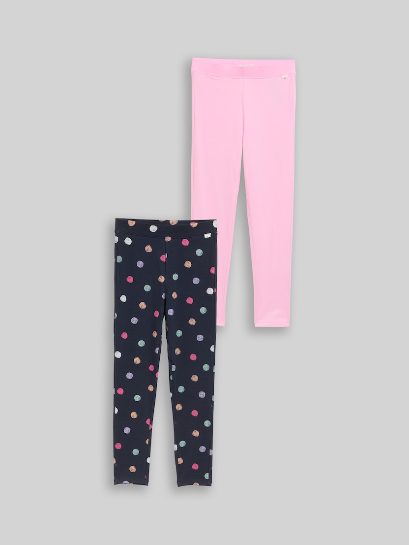 Basic leggings in een 2-pack door Mini Girls, lovely pink