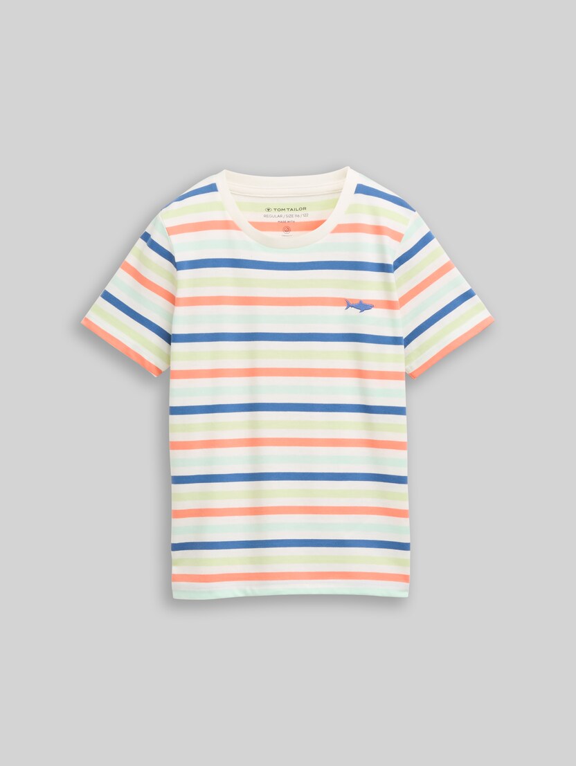 T-Shirt mit Streifenmuster von Mini Boys, small multicolor stripe