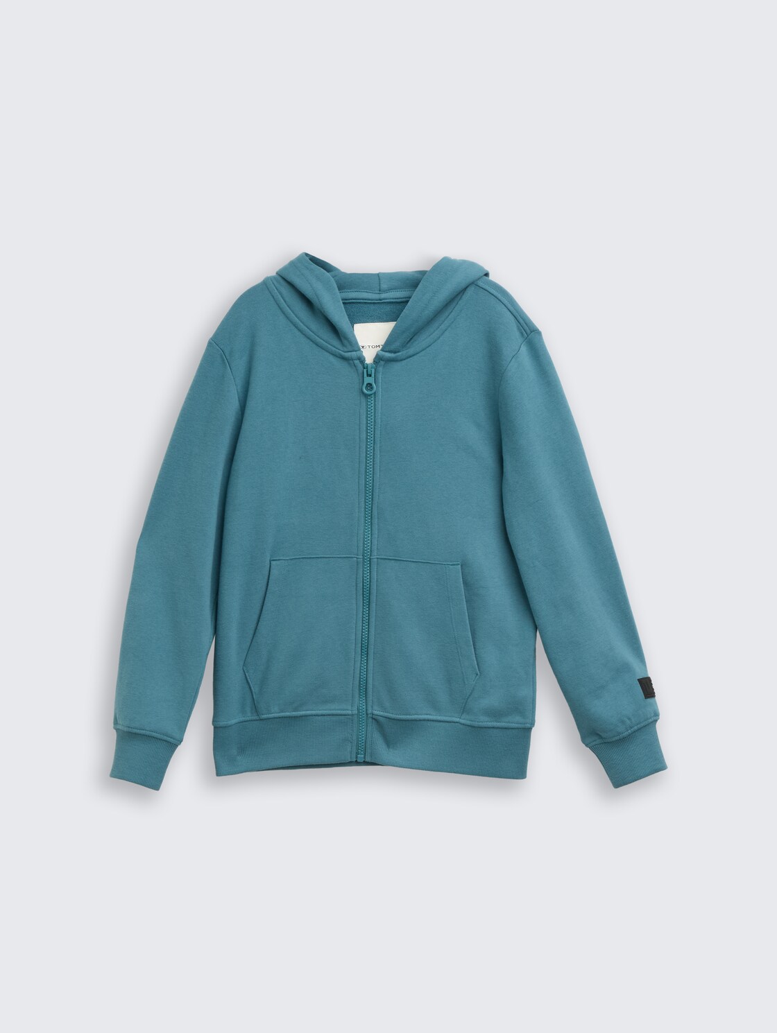 Basic Hoodie Sweatjacke - Pastel Teal - Vorder-Produkt-Ansicht