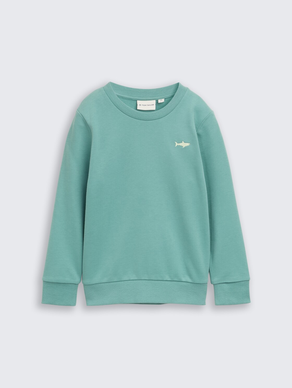 Basic sweatshirt with print - Salvia - Front product view