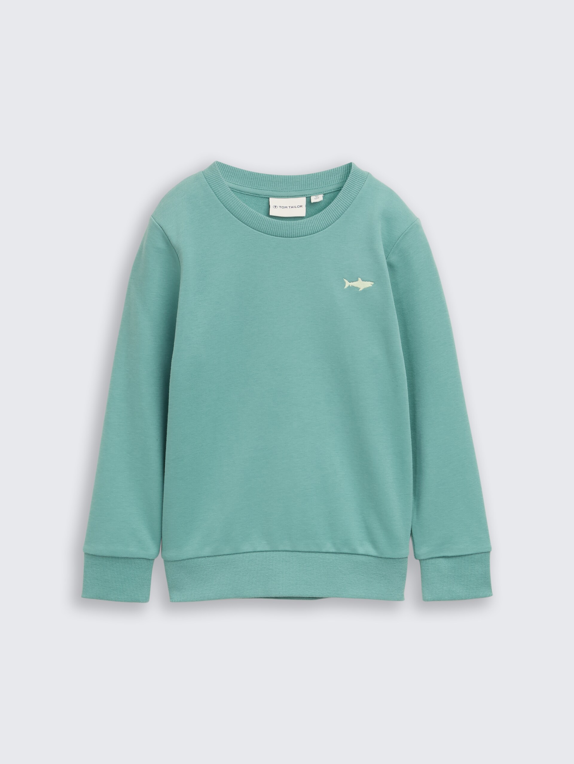Basic Sweatshirt mit Print - Salvia - Vorder-Produkt-Ansicht