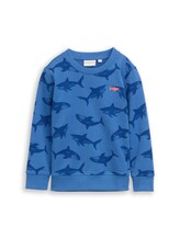 Ausgewählt, Basic Sweatshirt mit Allover-Print von Tom Tailor, blau
