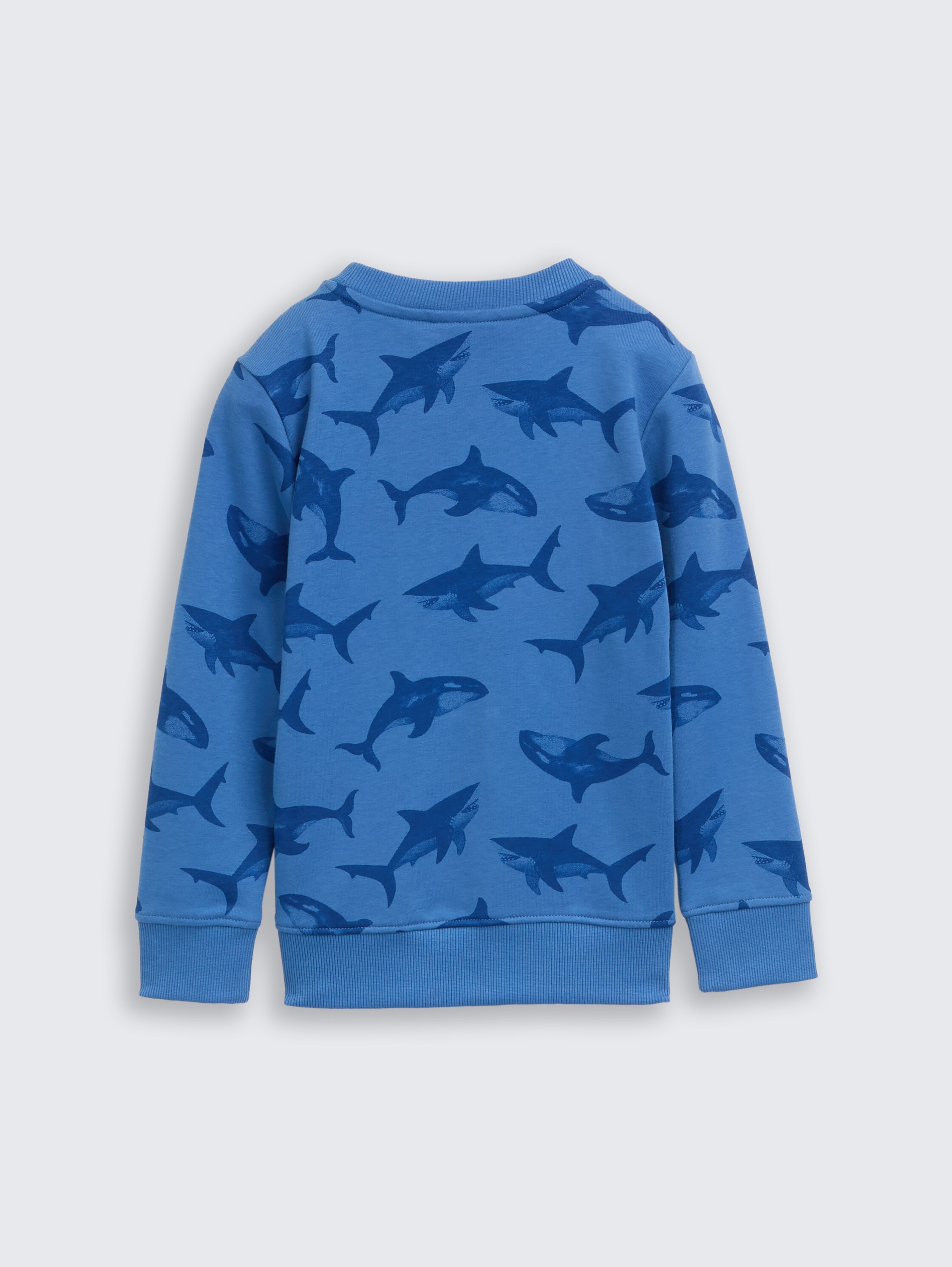 Basic Sweatshirt mit Allover-Print - blue shark orca print