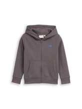 Geselecteerd, Basic hoodie-sweatjack door Tom Tailor, grauw