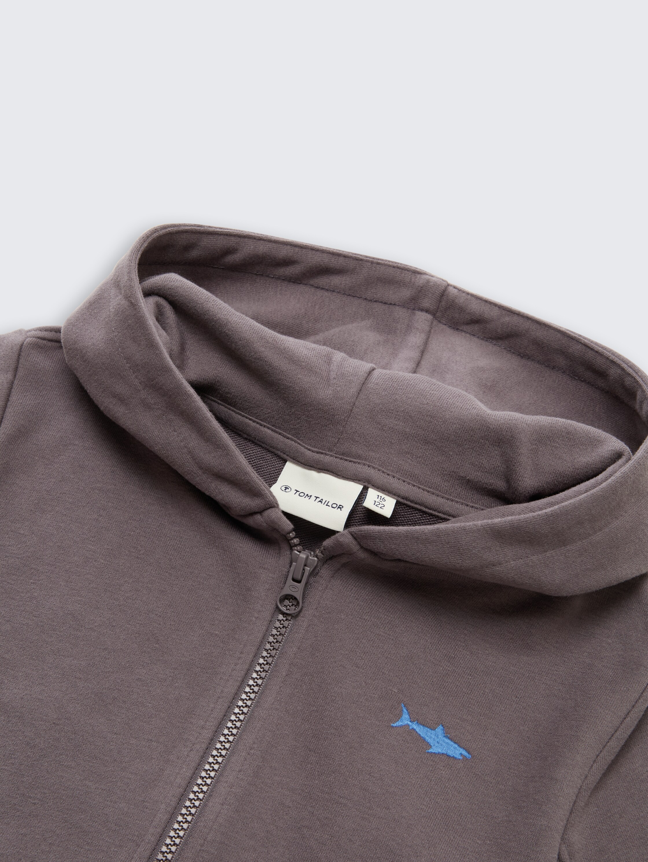 Basic hoodie-sweatjack - dark urban grey - Detailaanzicht model