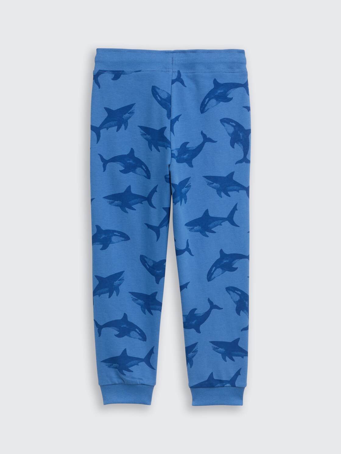 Basic jogging trousers with all-over print - blue shark orca print