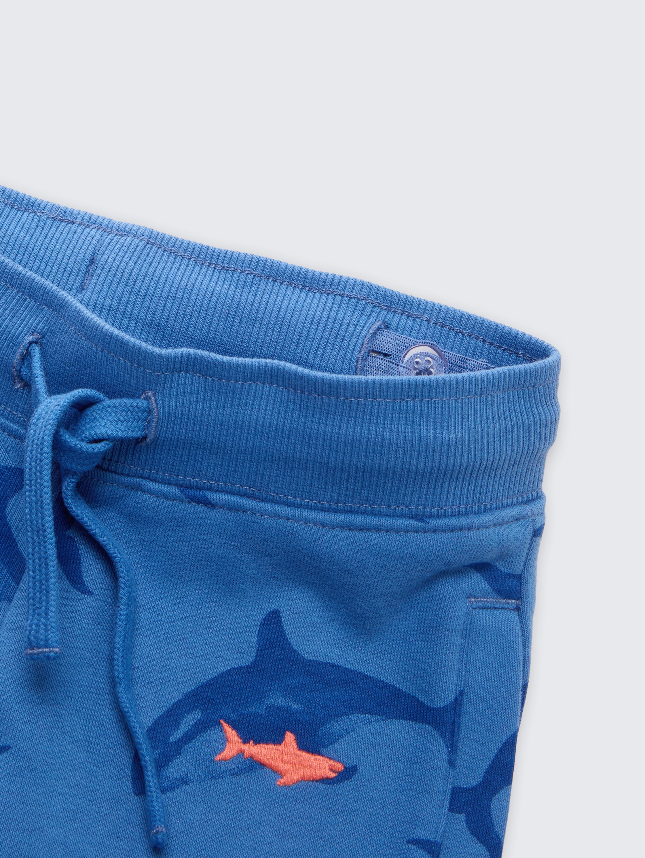 Basic joggingbroek met all-over print - blue shark orca print