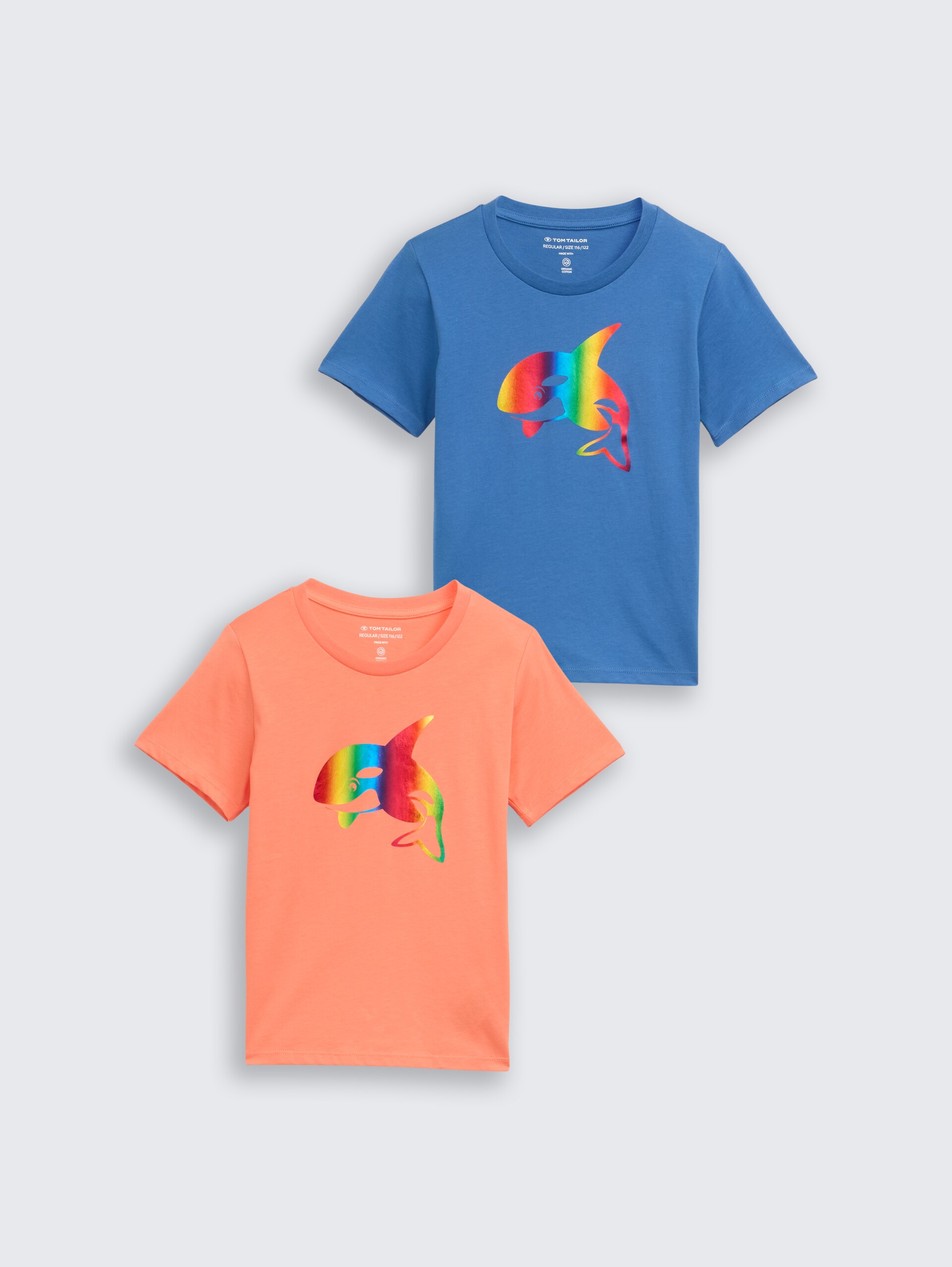 T-shirt in 2-pack - Federal Blue - Product vooraanzicht