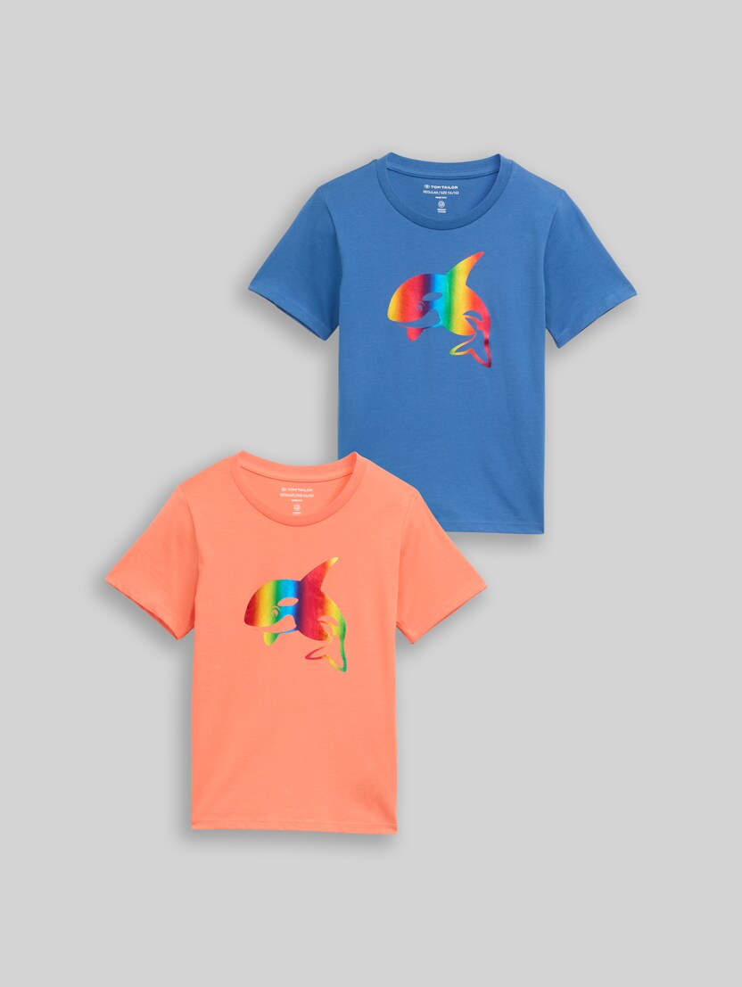 T-shirt in set van 2 door Mini Boys, Federal Blue