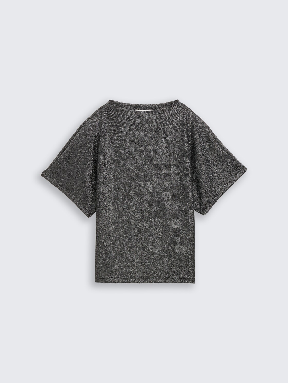 Glitzer T-Shirt mit Fledermausärmeln - black glitter - Vorder-Produkt-Ansicht