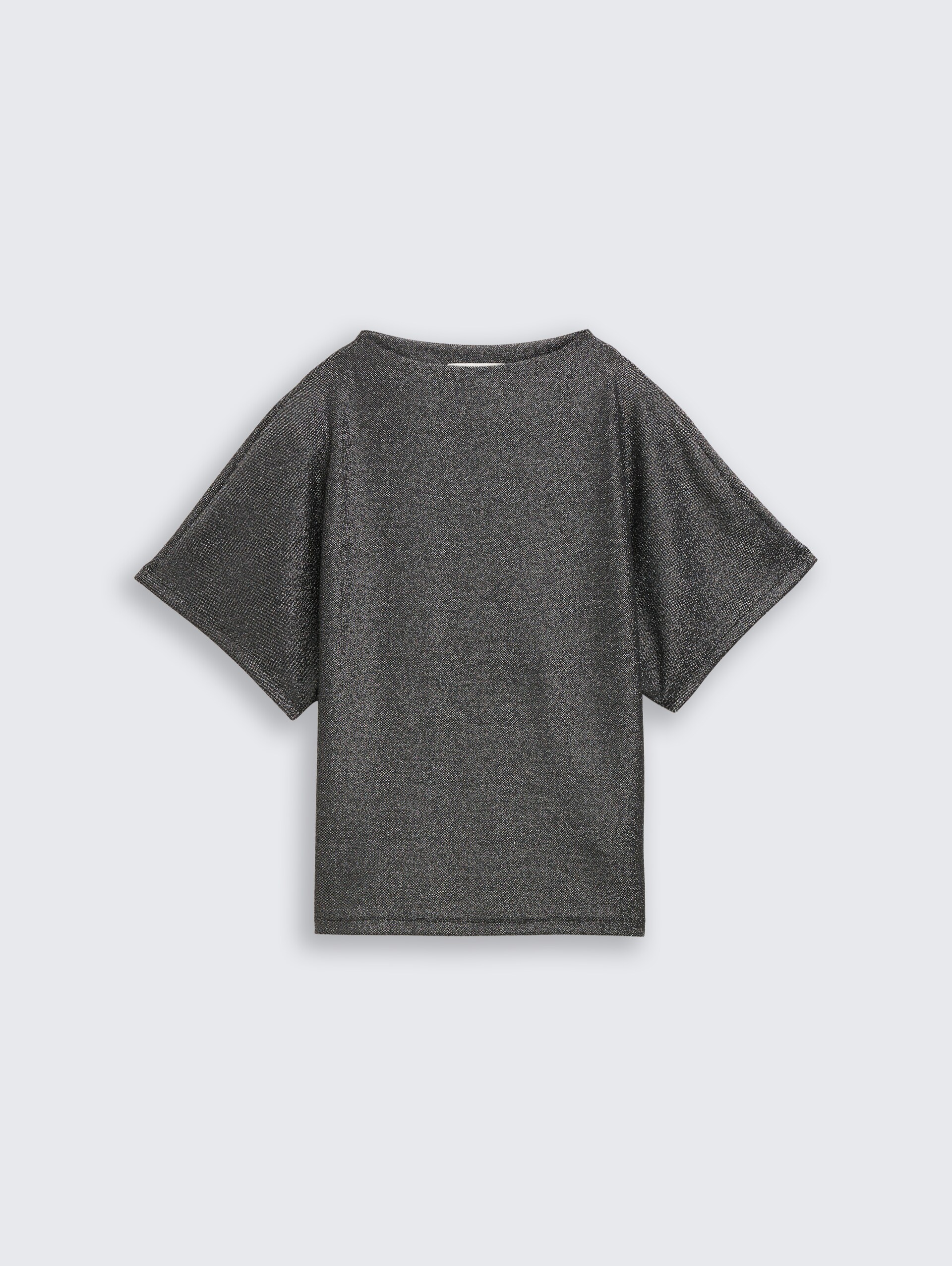 Glitzer T-Shirt mit Fledermausärmeln - black glitter - Vorder-Produkt-Ansicht