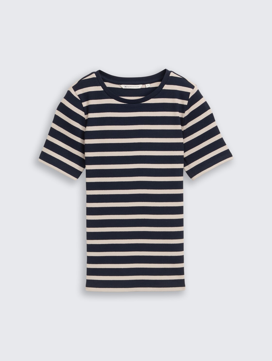 Slim Fit T-Shirt mit Streifenmuster - navy cloud grey stripe - Vorder-Produkt-Ansicht