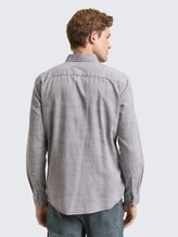 Regular Fit Hemd mit Brusttasche - pavement grey white structure - Auschnitt Model-Rückansicht