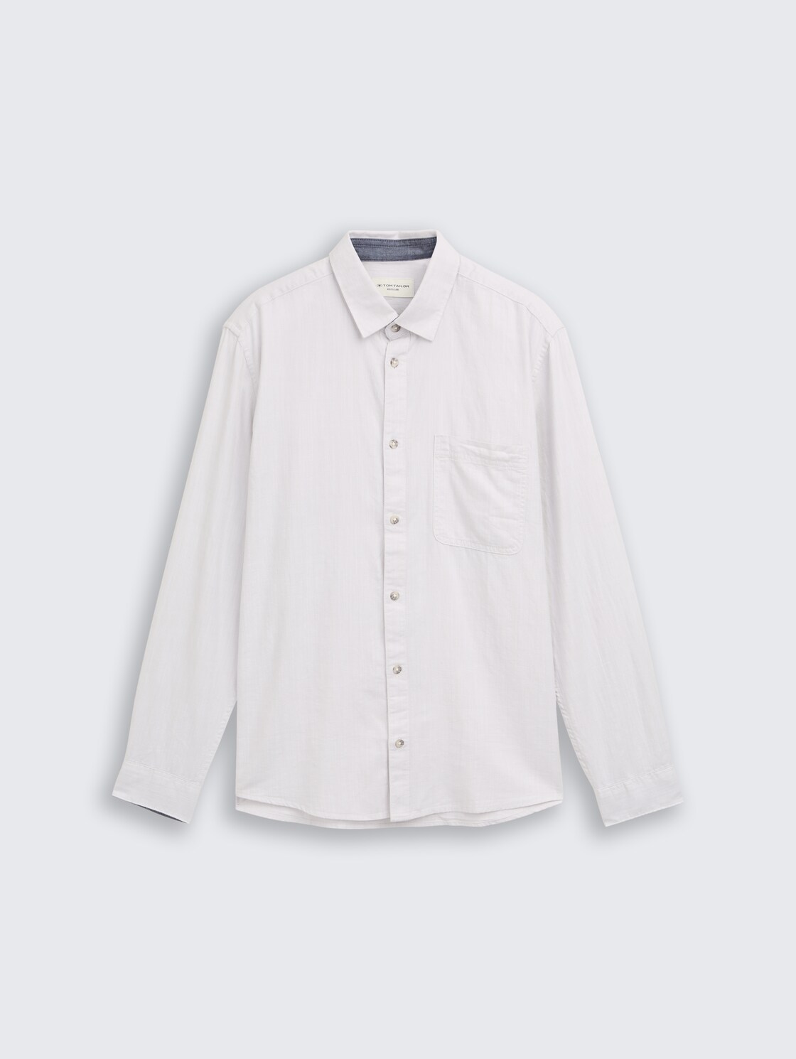Regular Fit Hemd mit Brusttasche - chalk grey white structure - Vorder-Produkt-Ansicht