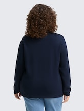 Plus Size - Scuba Sweatshirt mit Stehkragen - sky captain blue - Auschnitt Model-Rückansicht