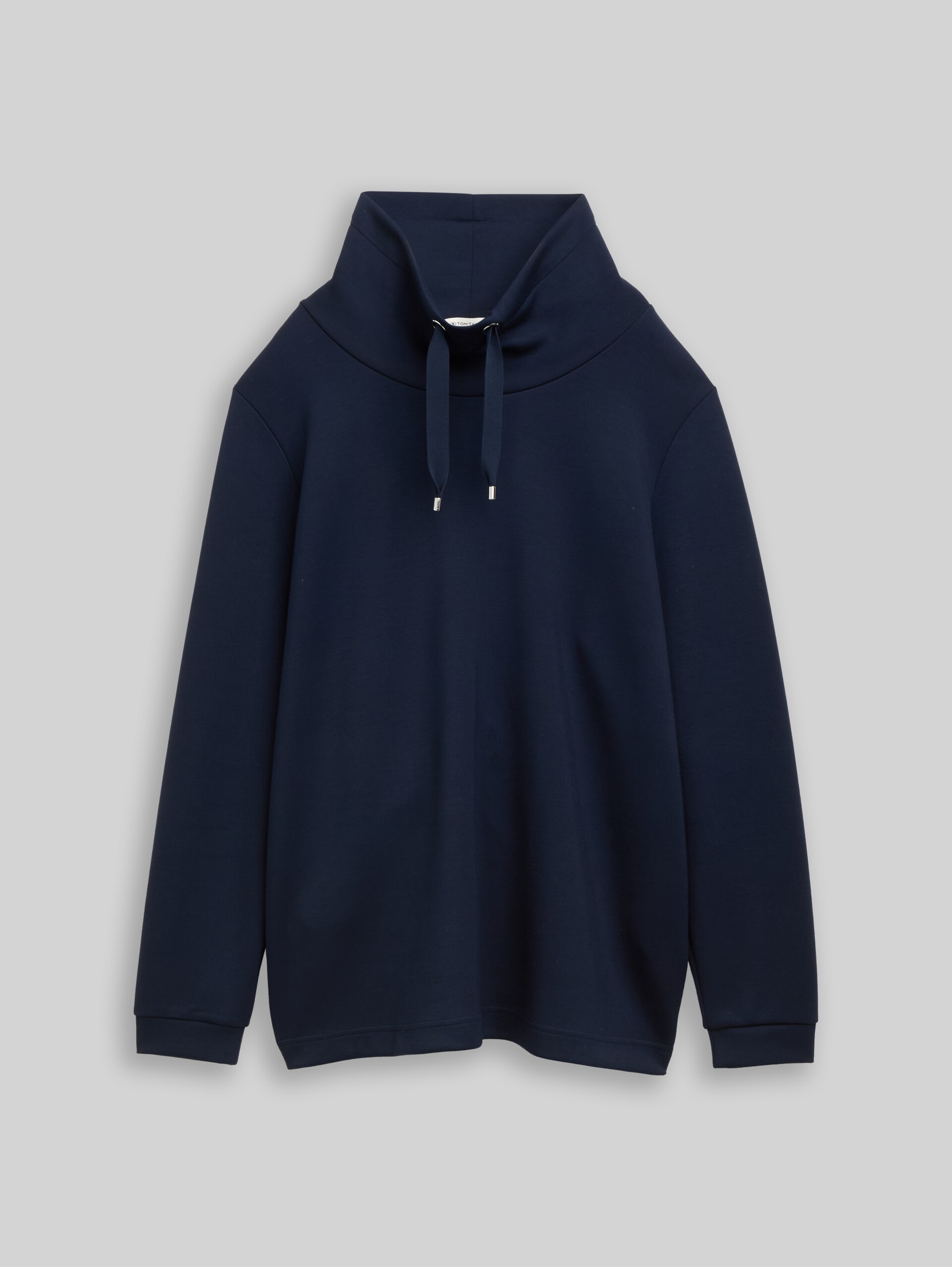 Plus Size - Scuba sweatshirt with stand-up collar - sky captain blue - Front product view