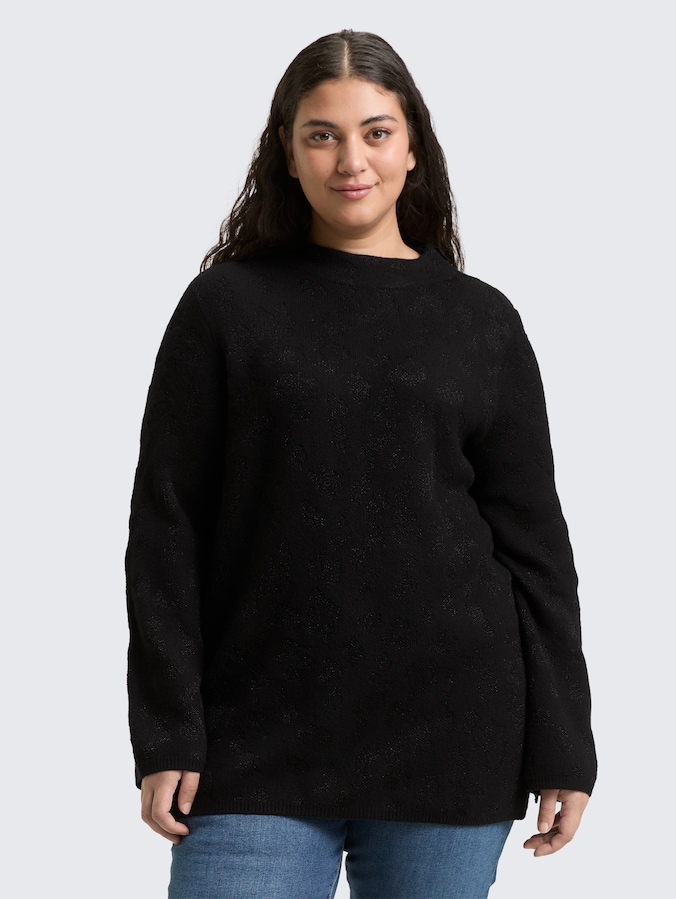Plus Size - Strickpullover mit Glitzer-Effekt von Women Plus Size, black lurex knit