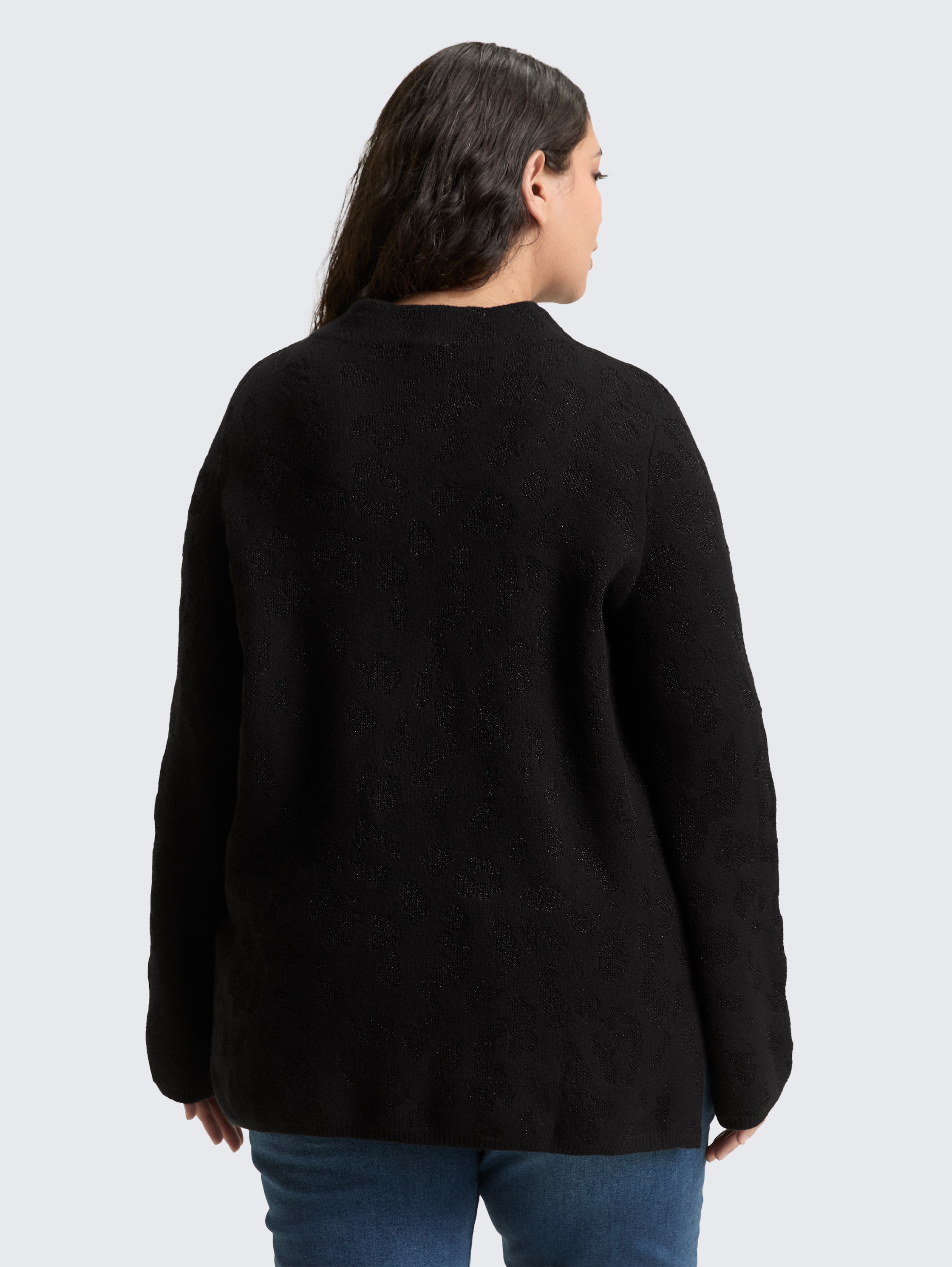 Plus Size - Knitted jumper with glitter effect - black_lurex_knit - 