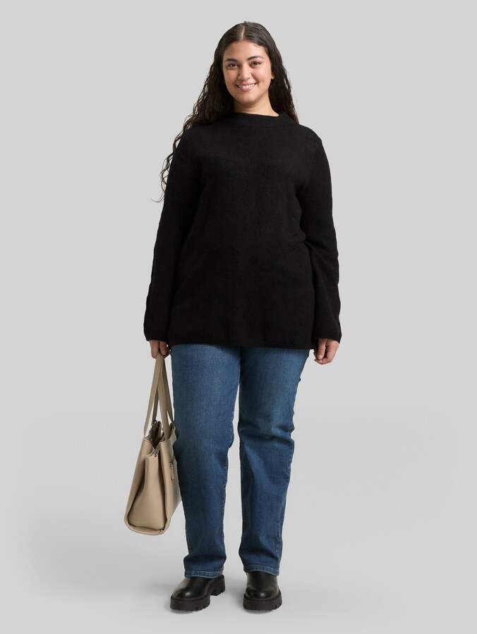 Plus Size - Pull en maille à effet pailleté par Women Plus Size, black lurex knit