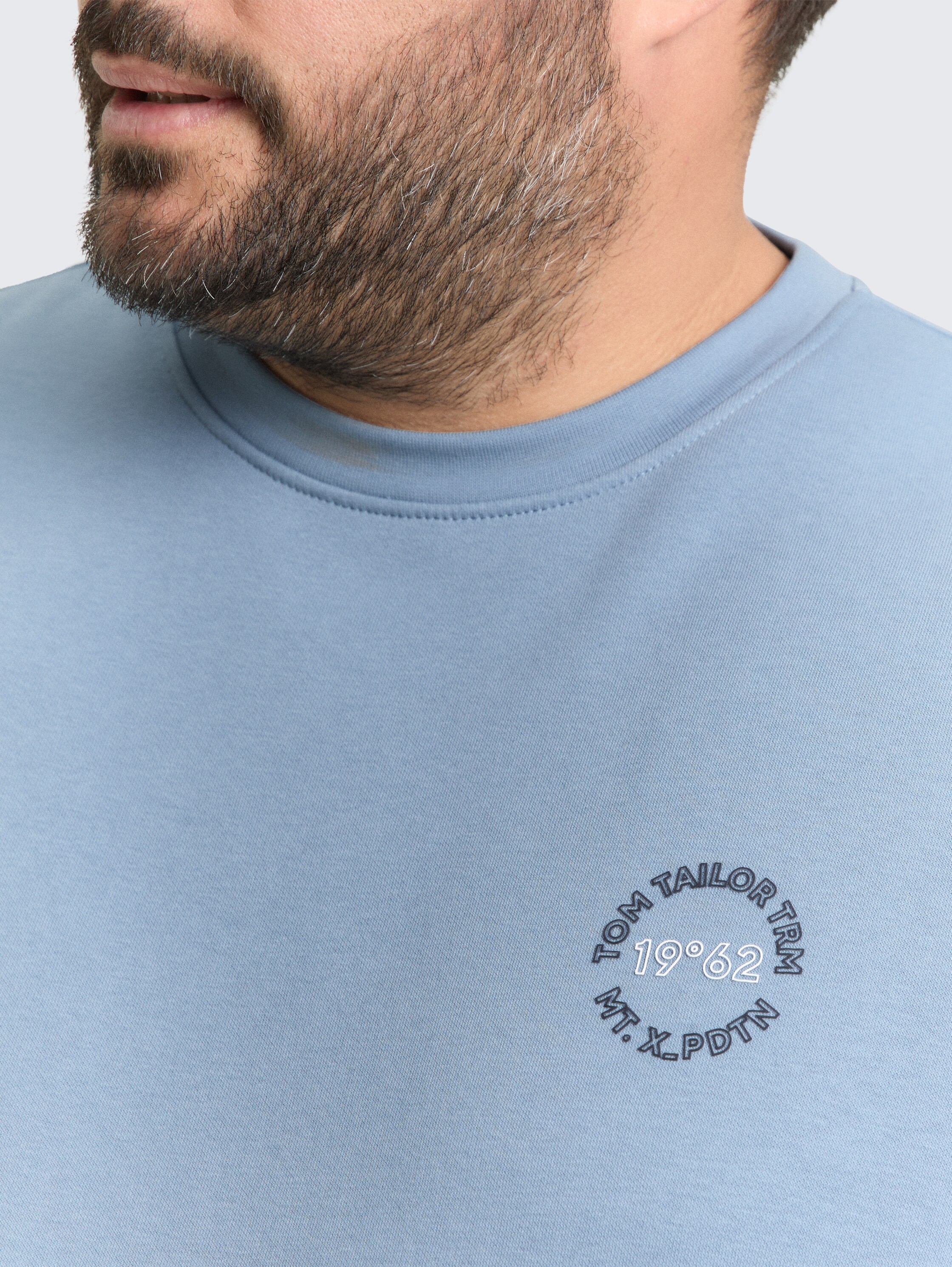 Plus Size - Sweatshirt met logoprint - faded_denim_blue - 