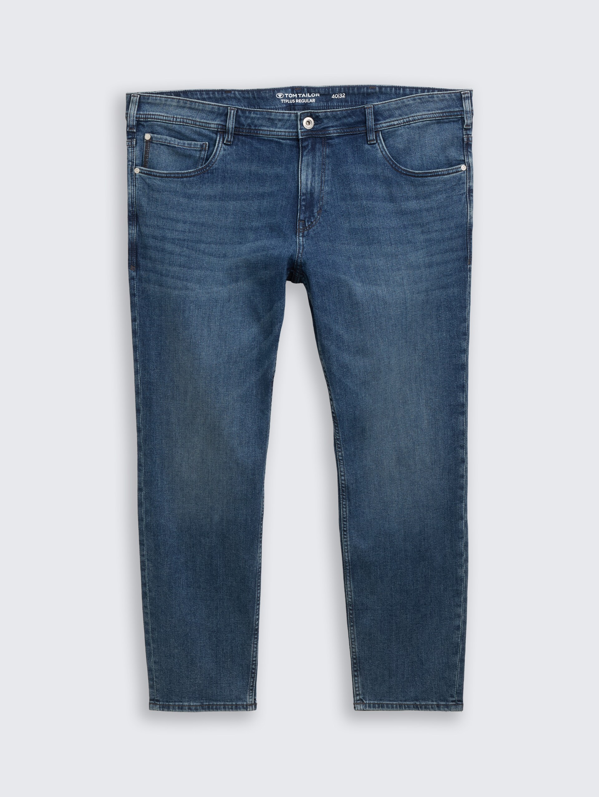Plus Size - Regular Fit Jeans - mid stone wash denim - Vorder-Produkt-Ansicht