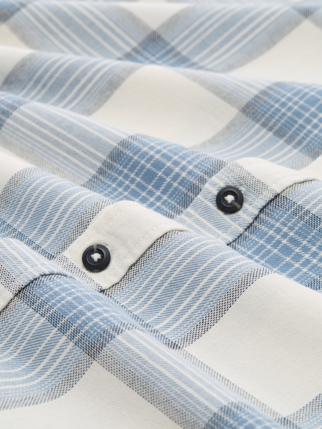 Plus Size - Hemd mit Karomuster - white light blue check - Material-Ansicht