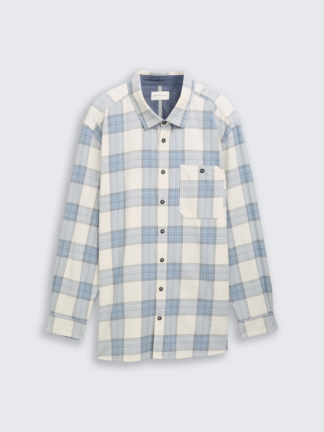 Plus Size - Hemd mit Karomuster - white light blue check - Vorder-Produkt-Ansicht