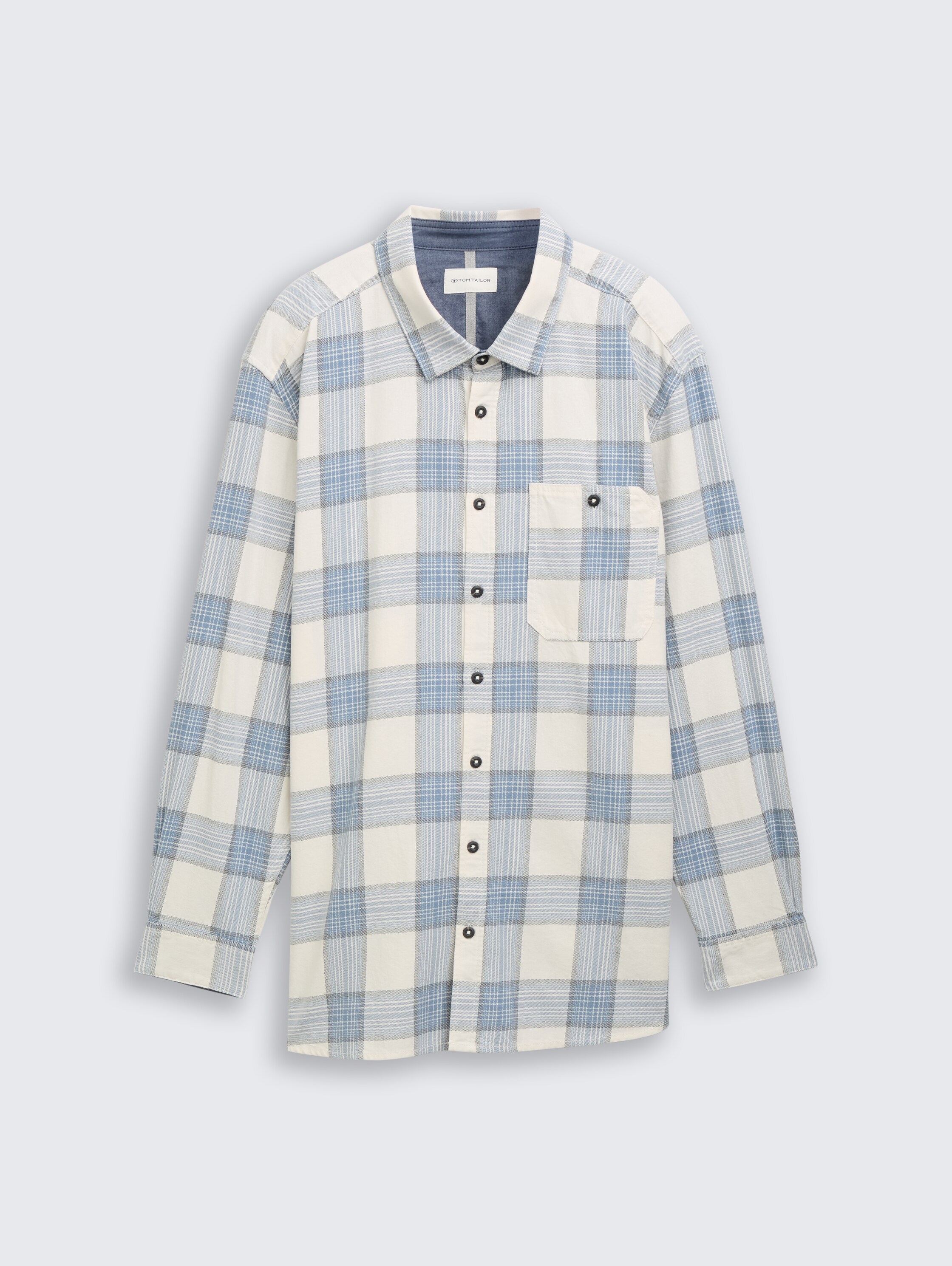 Plus Size - Hemd mit Karomuster - white light blue check - Vorder-Produkt-Ansicht