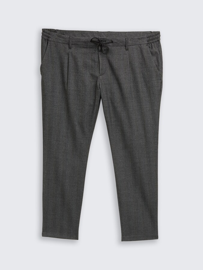 Plus Size - Regular Fit Chino Hose von Men Plus Size, dark grey herringbone stripe