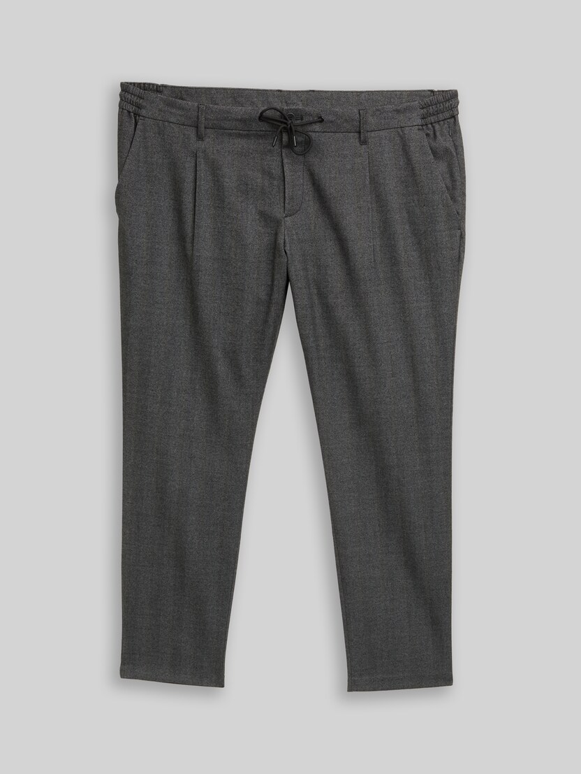Plus Size – Regular-Fit Chino Trousers by Men Plus Size, dark grey herringbone stripe