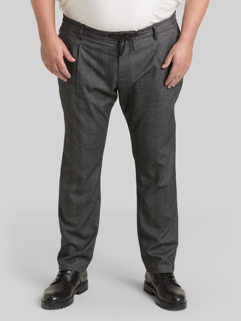 Plus Size - Regular Fit Chino Hose von Men Plus Size, dark grey herringbone stripe