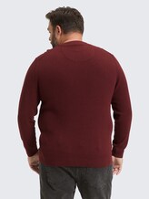 Plus Size - Pull en maille en coton - bordeaux melange