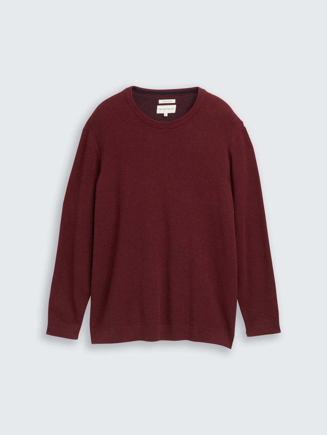 Plus Size - Strickpullover aus Baumwolle - bordeaux melange