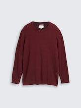 Plus Size - Pull en maille en coton - bordeaux melange