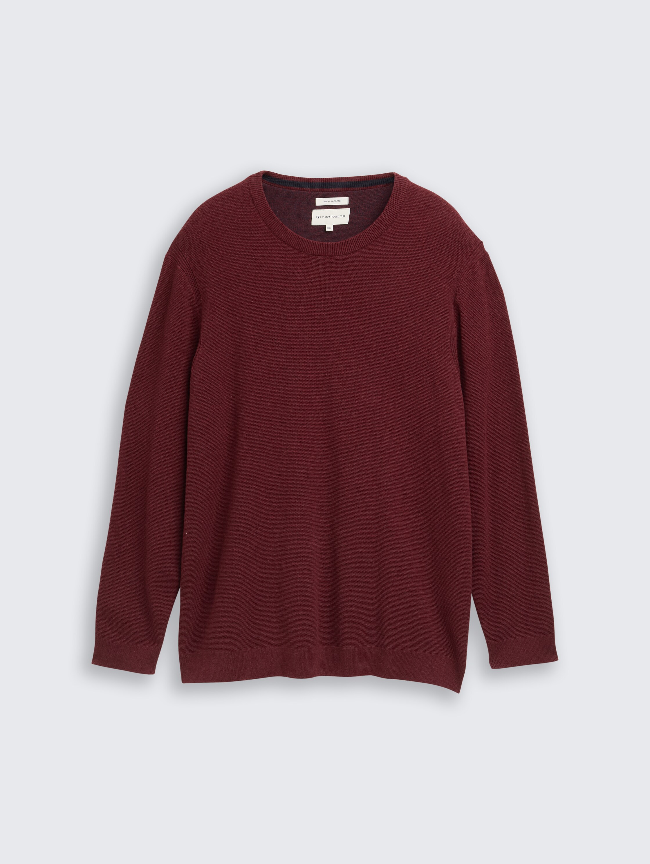 Plus Size - Gebreide trui van katoen - bordeaux_melange - 