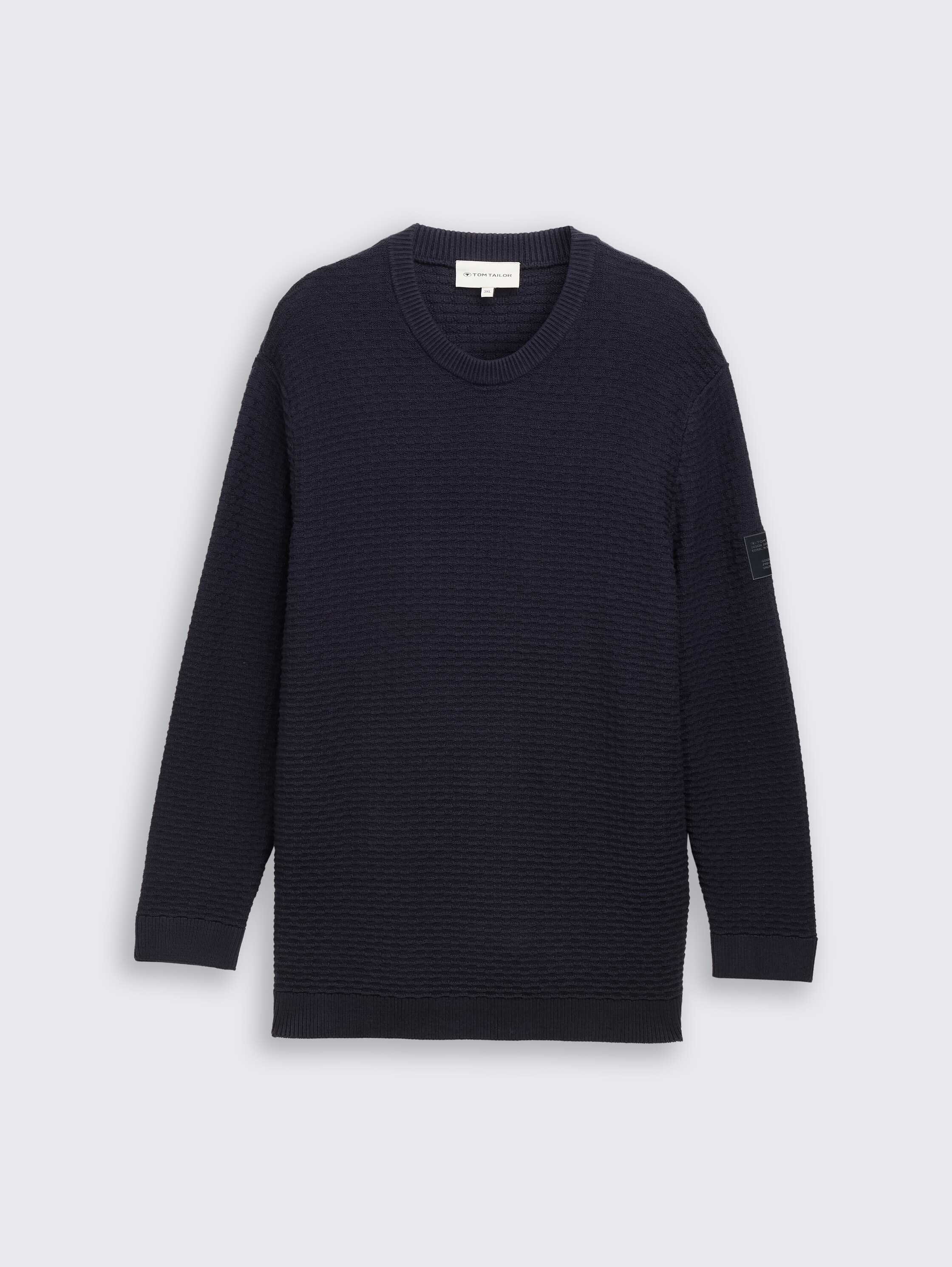 Plus Size - Strickpullover mit Rundhalsausschnitt - sky_captain_blue_1 - 