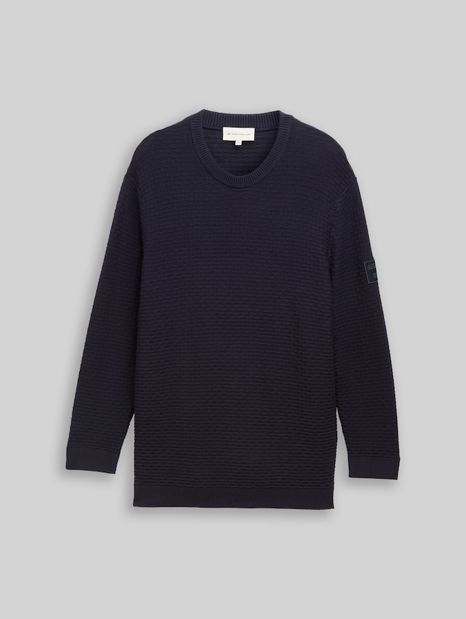 Plus Size - Strickpullover mit Rundhalsausschnitt von Men Plus Size, sky captain blue