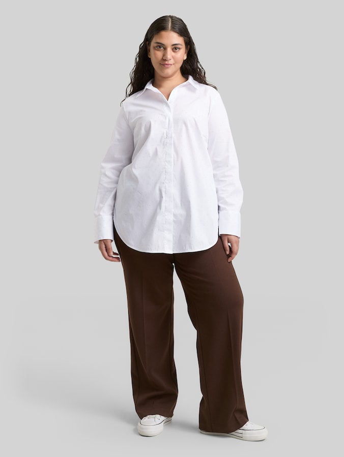 Plus Size - Losvallende blouse met strass-steentjes door Women Plus Size, stones on solid