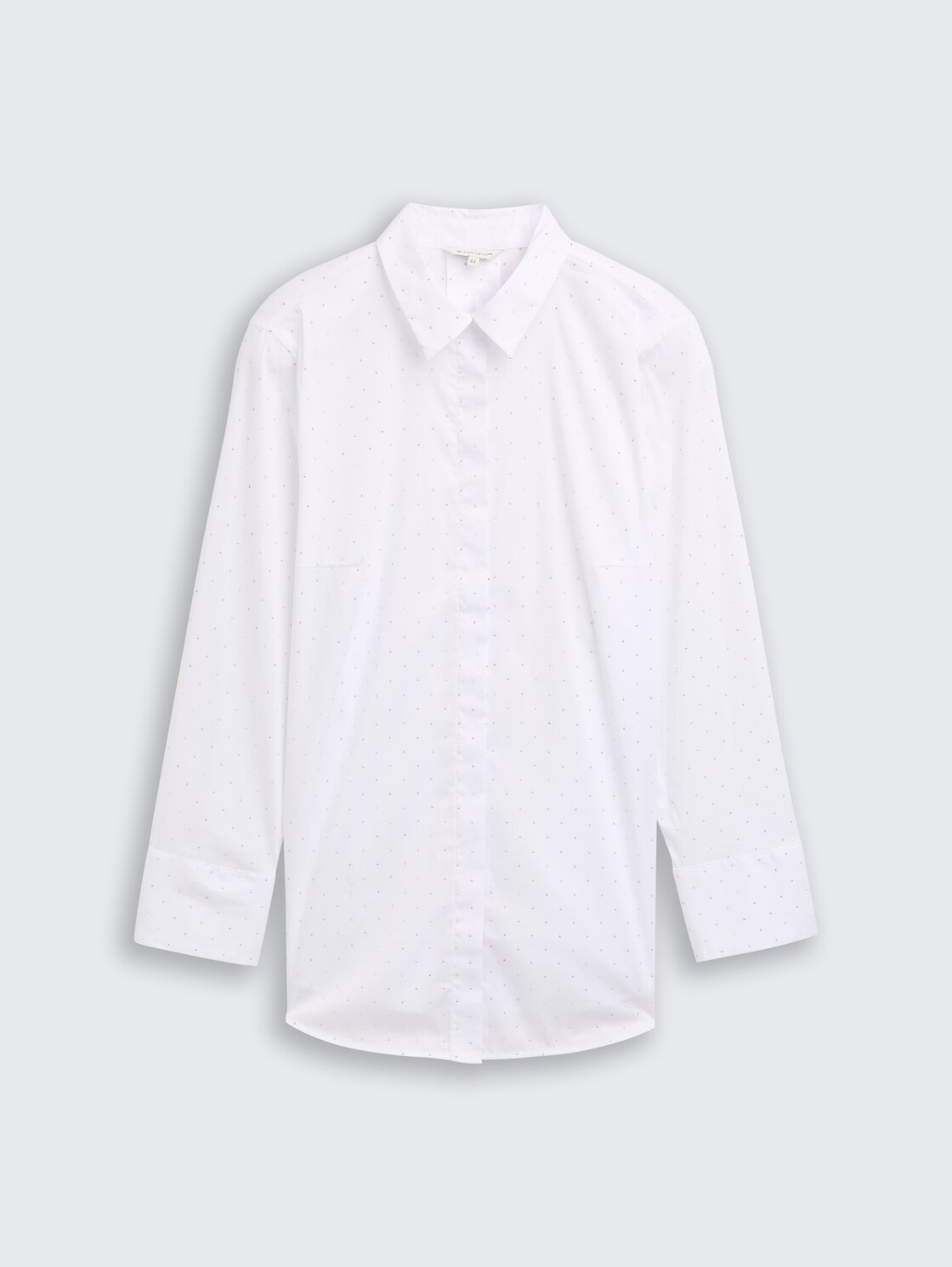 Plus Size - Loose fit blouse with rhinestones - stones on solid - Front product view