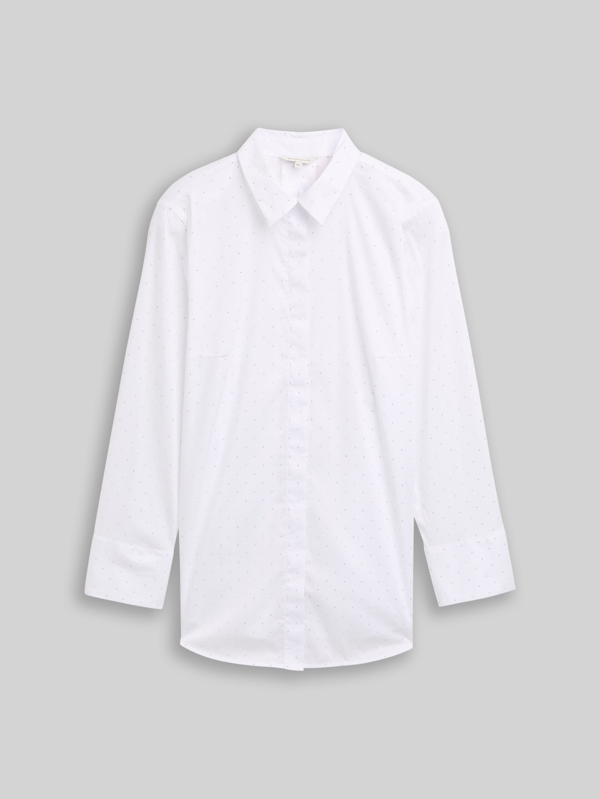 Plus Size - Loose fit blouse with rhinestones - stones on solid - Front product view
