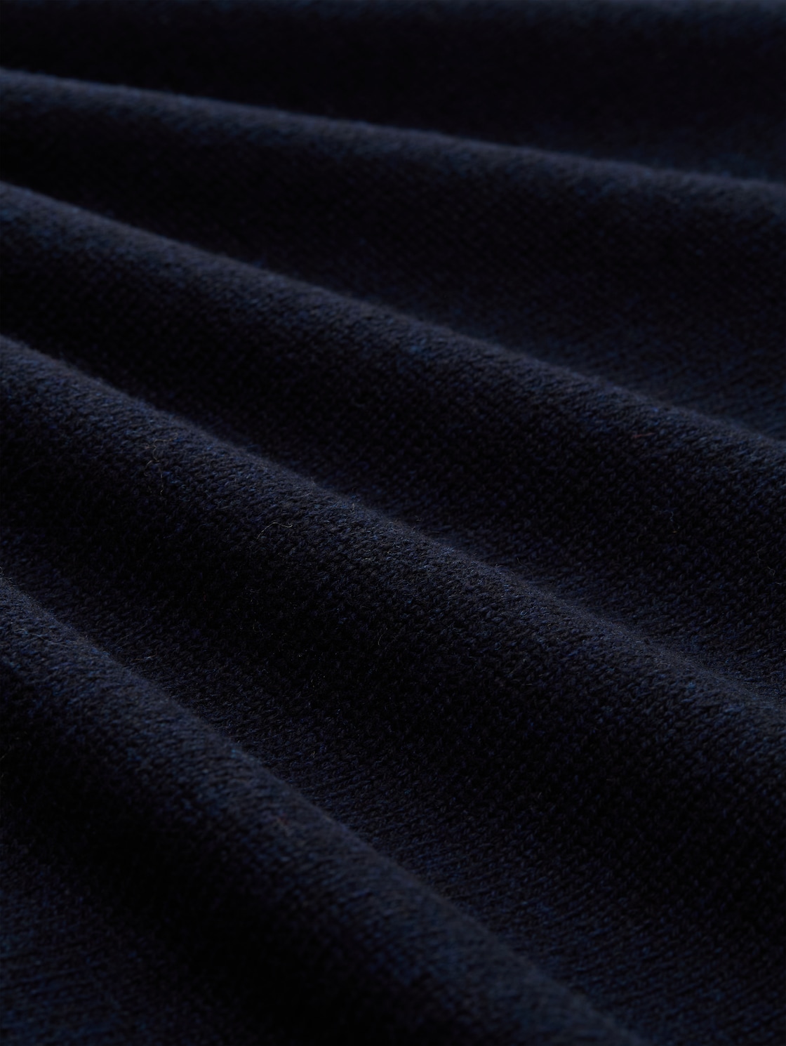 Plus Size - Troyer Strickpullover mit Ripp-Details - Knitted Navy Melange - Material-Ansicht