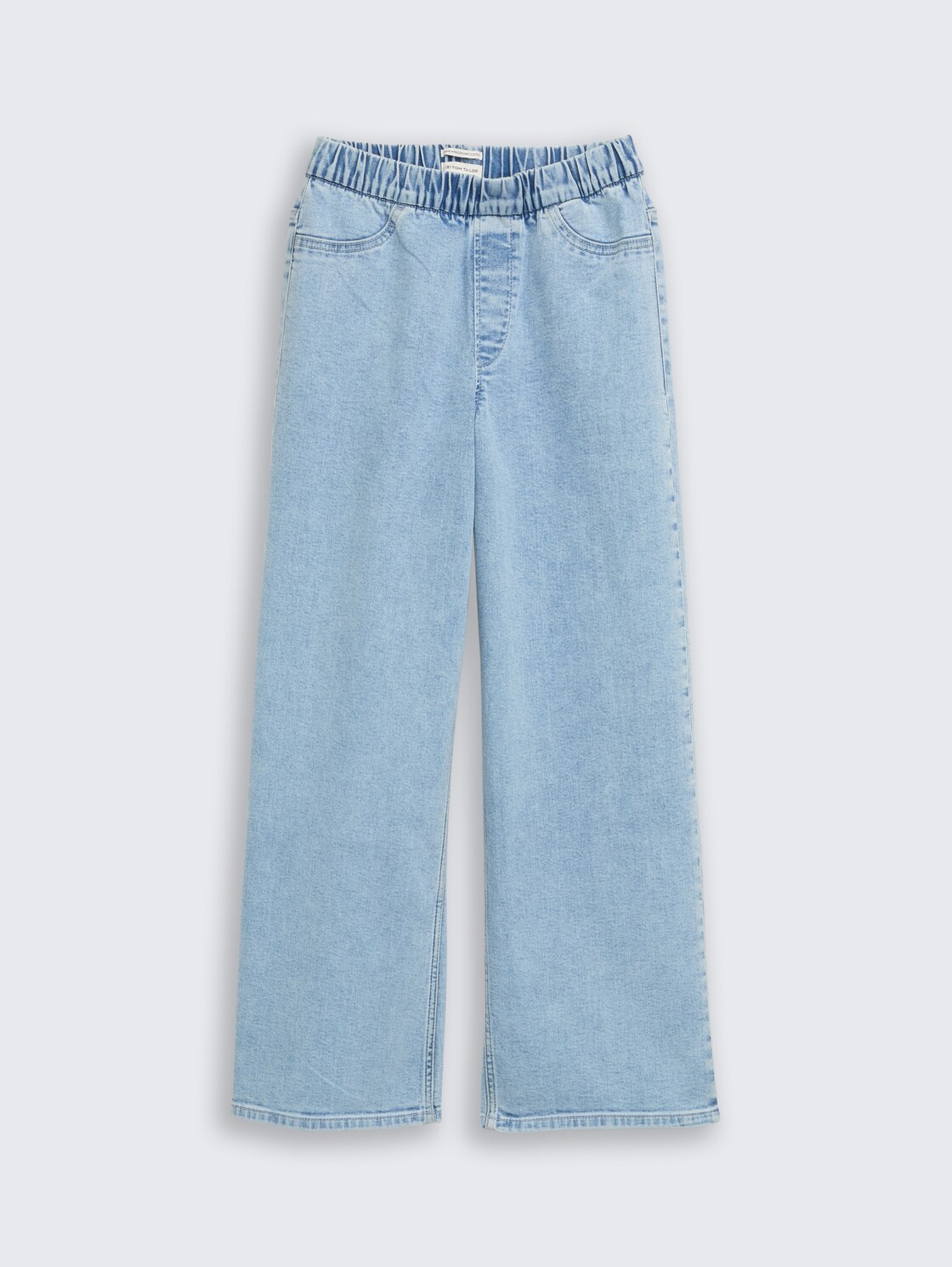 Wide Leg Jeans mit Stretch - Light Stone Blue Denim - Vorder-Produkt-Ansicht