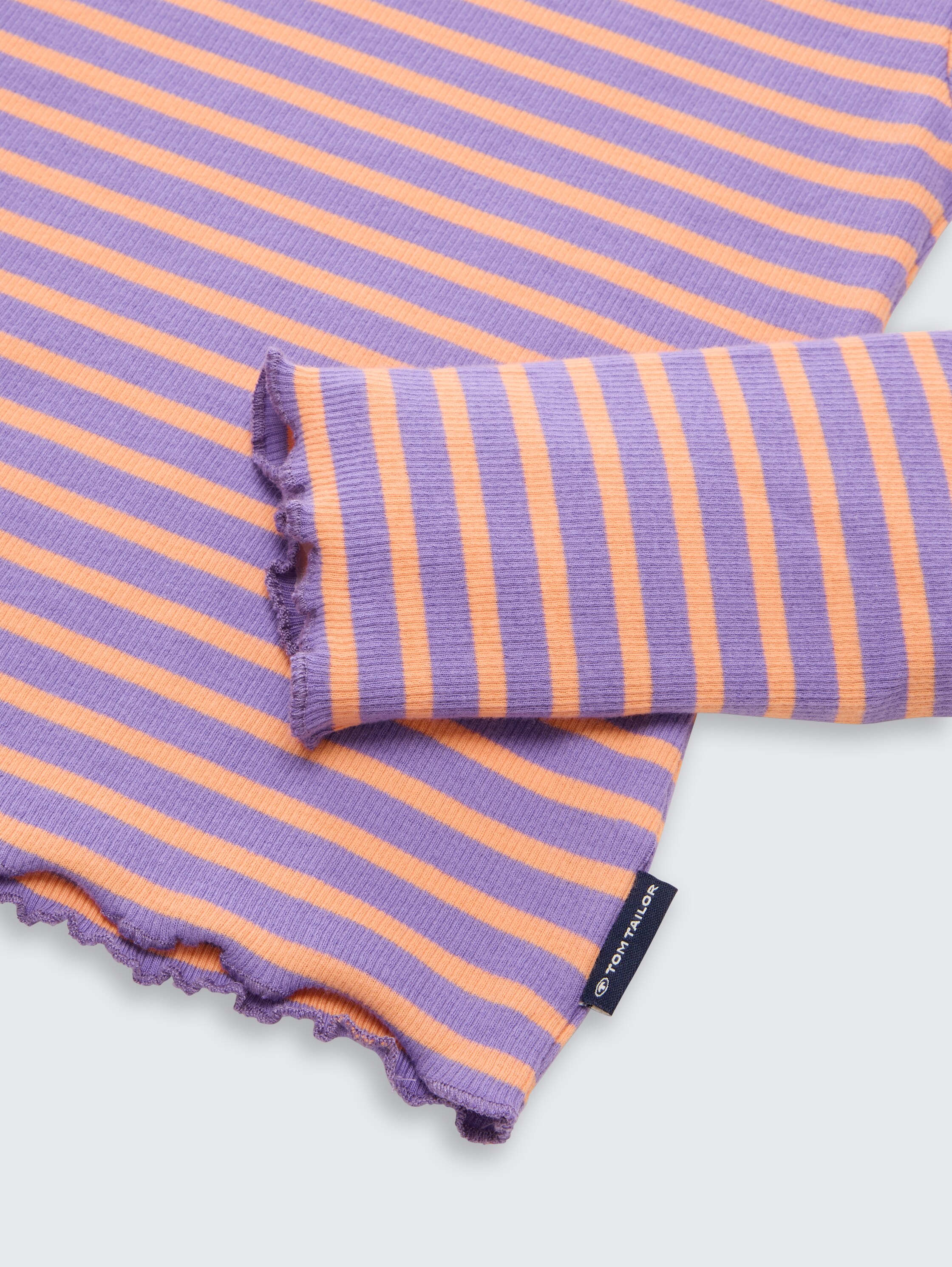 Geribde shirt met lange mouwen in 2-pack met streepjesmotief - offwhite pink stripe - Detailaanzicht model