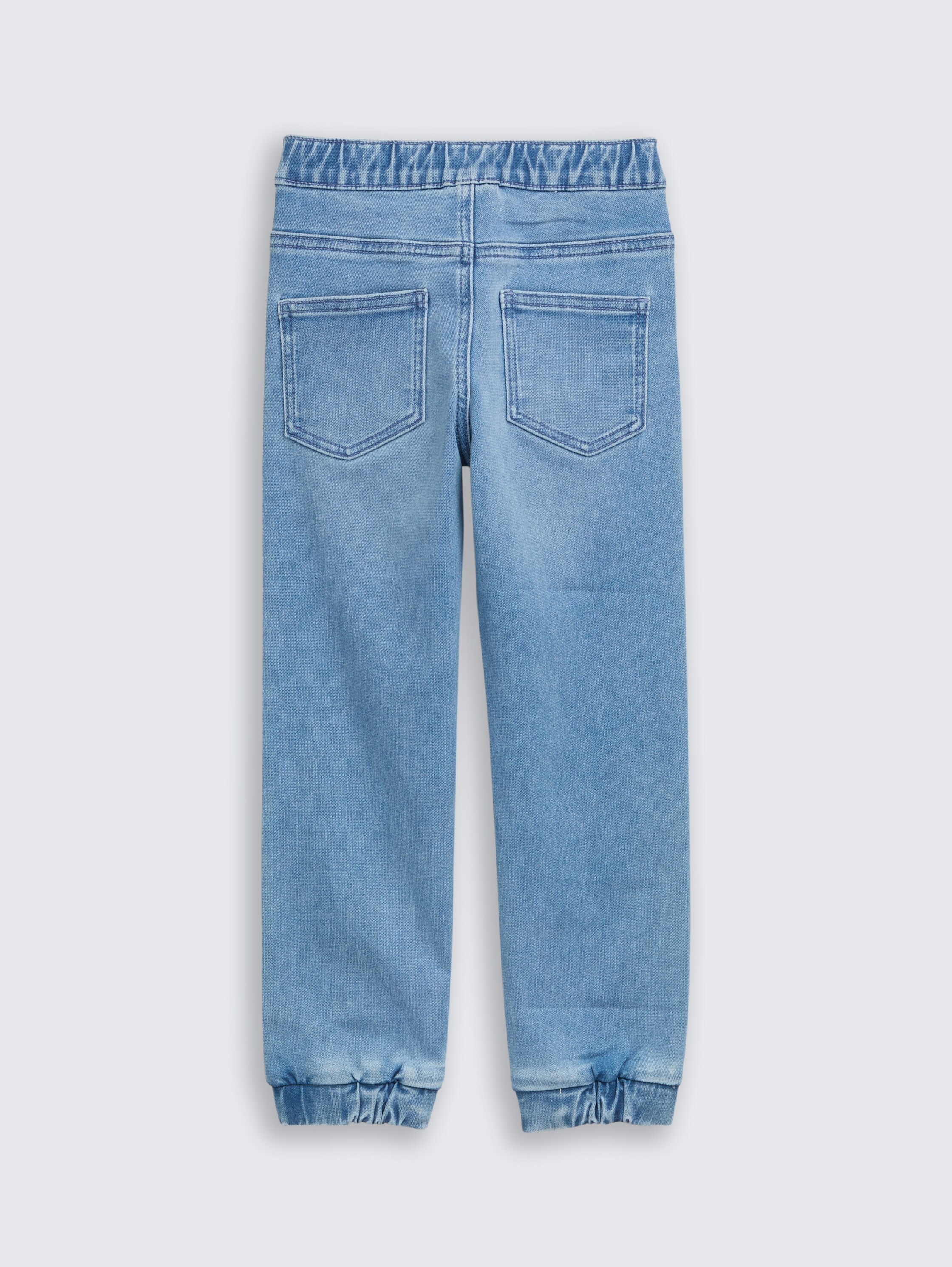 Straight Jogger Jeans mit Stretch - used_light_stone_blue_denim - 