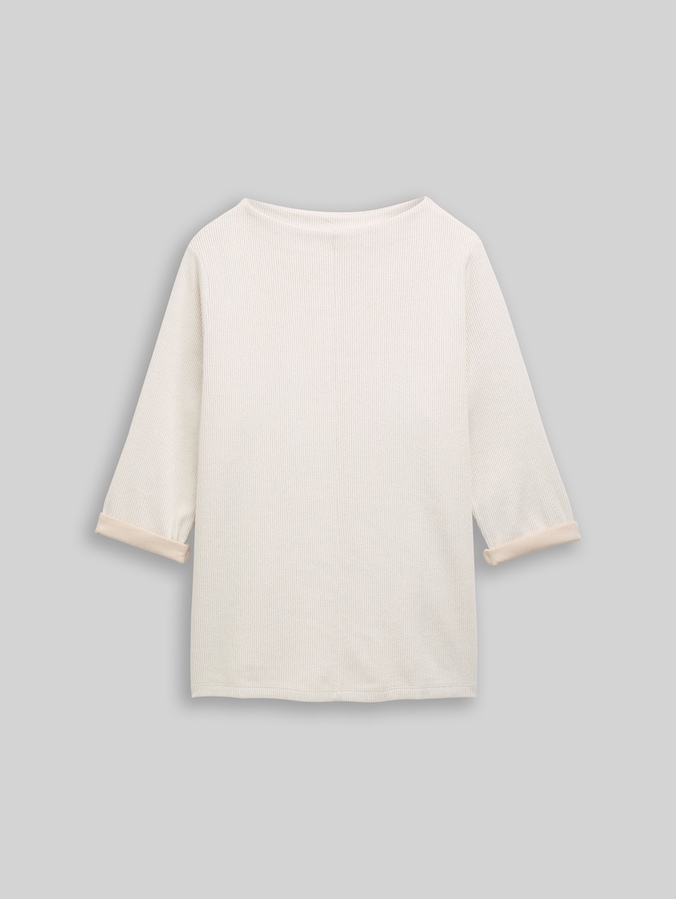Plus Size - Sweatshirt with stand-up collar by Women Plus Size, sand stone beige melange
